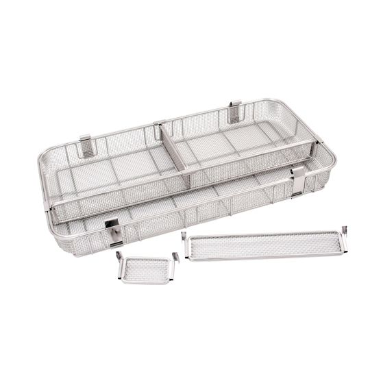 Durch verschiedene Trennwände können Steri-Wash-Trays an das zu reinigende Sterilgut angepasst werden. Durch verschiedene Trennwände können Steri-Wash-Trays an das zu reinigende Sterilgut angepasst werden.