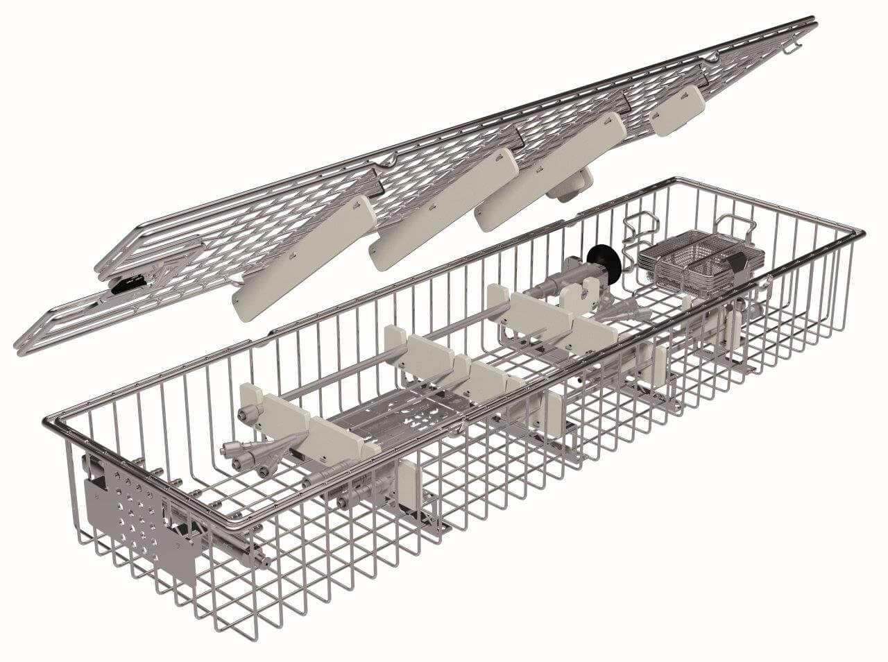 Optic Tray von Kögel mit Silikonaufnahmen für medizinische Instrumente.